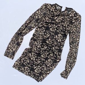 Gold and black lace body on dress